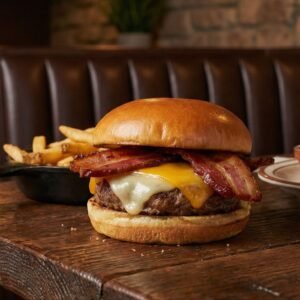 Menu # 3 bacon cheeseburger + french fries