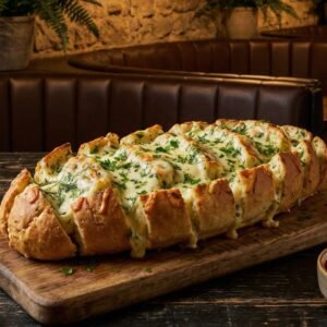 Menu garlic mozzarella bread